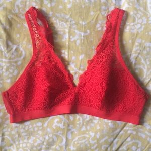 Red lace bralette